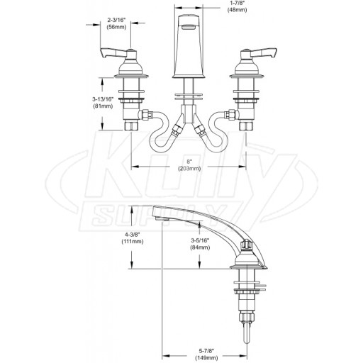 Elkay LK804CF06L2 8" Centerset Concealed Lavatory Faucet