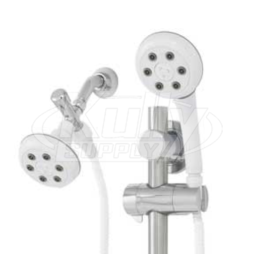 Speakman VS-122620-WHT Combination Handheld & Fixed Showerhead w/Slide Bar - White 