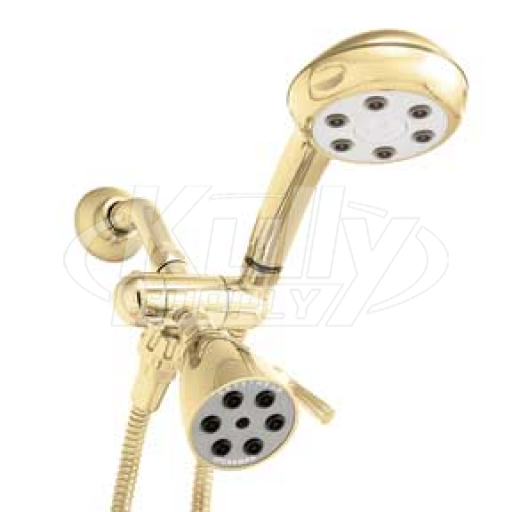 Speakman VS-222252-PB Combination Handheld & Fixed Showerhead w/ 3-way Diverter Bracket - Polished Brass (Discontinued)