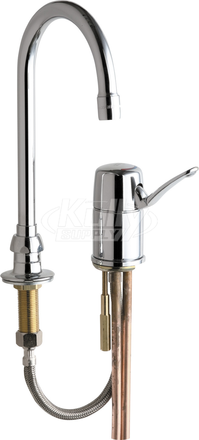 Chicago 2302-ABCP Single Lever Hot and Cold Water Mixing Sink Faucet