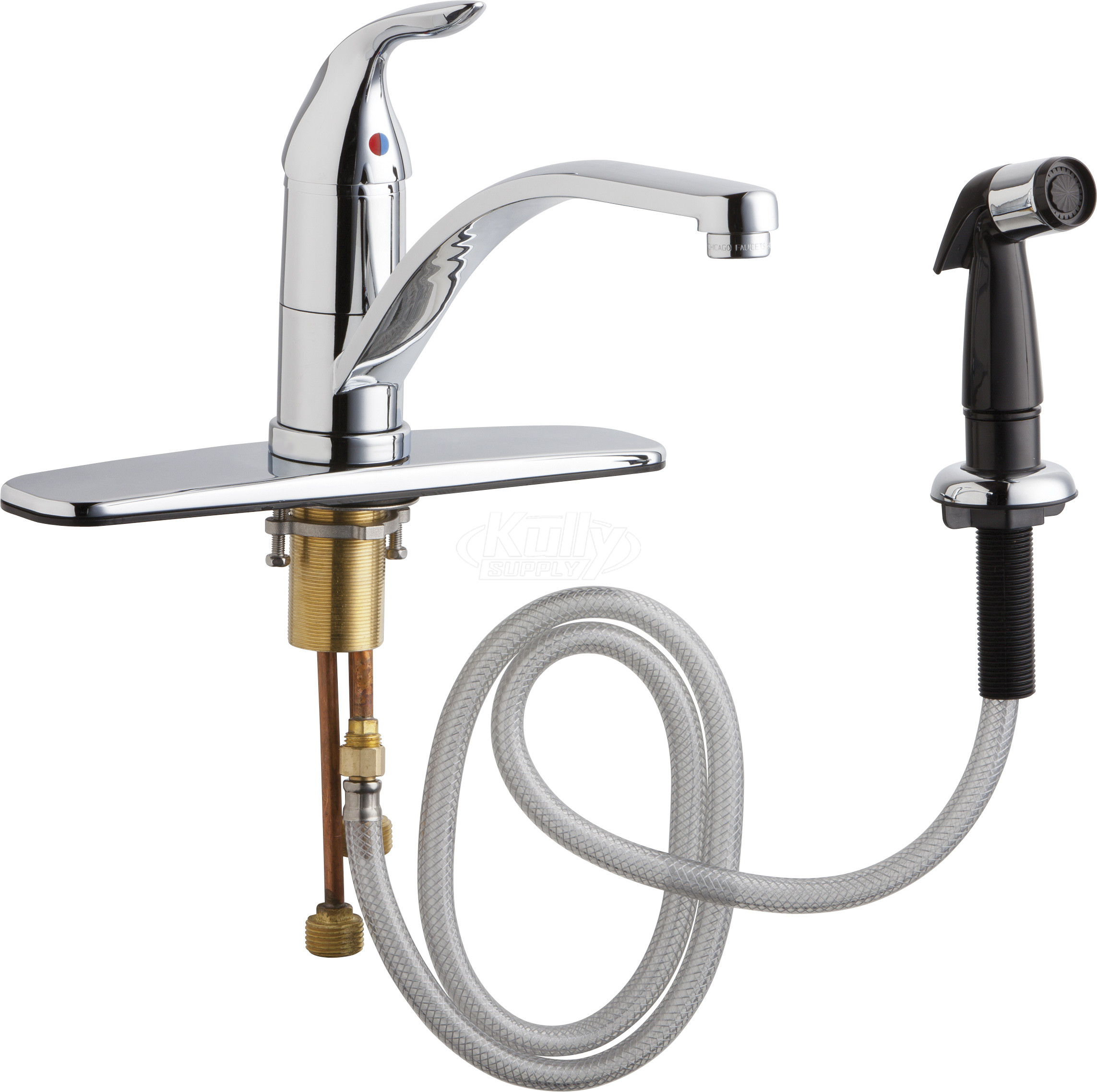 Chicago 432-ABCP Single Lever Hot and Cold Water Mixing Sink