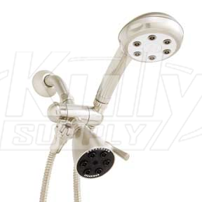 Speakman VS-222252-BN Combination Handheld & Fixed Showerhead w/ 3-way Diverter Bracket - Brushed Nickel (Discontinued)