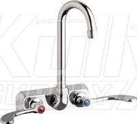 Chicago W4W-GN1AE35-317AB Hot and Cold Water Washboard Sink Faucet