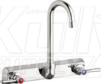 Chicago W8W-GN1AE35-369AB Hot and Cold Water Washboard Sink Faucet