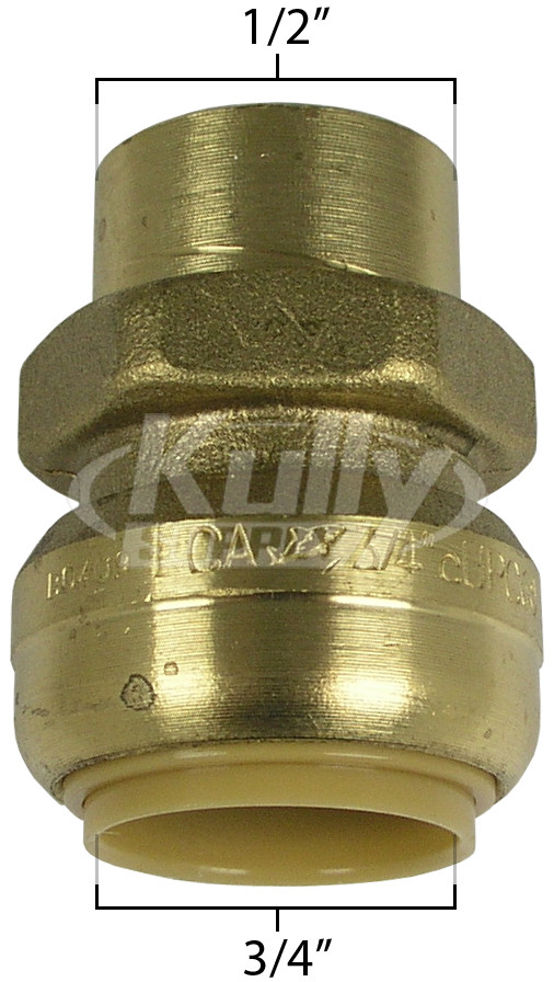 Sharkbite U092LF 3/4" x 1/2" FNPT Bullnose Connector - Lead Free 